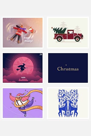 christmas-themed graphic design ideas from dribbble