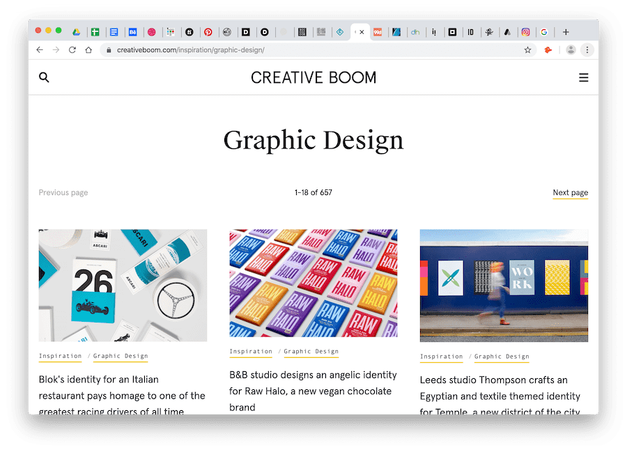 creative boom blog-like site for graphic design